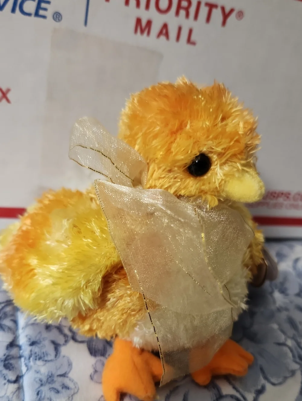 NWT CHICKIE Vintage Beanie Baby Chickadee, Yellow/Orange 2001